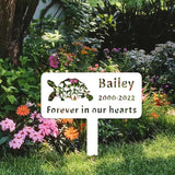 Custom Turtle Memorial Stake Grave Marker, Personalized Pet TortoiseTurtle Memorial Grave Marker Metal Garden Stake, Customized Outdoor Animal Turtle Grave Marker Rememberance Yard Stake