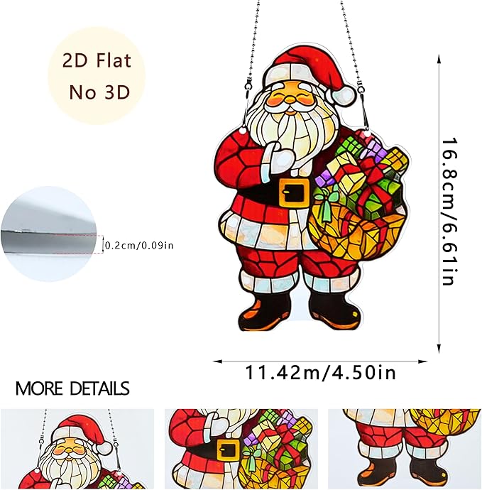 Christmas Ornaments Colorful Window Hanging Decorations Home Wall Decor for Indoor Outdoor