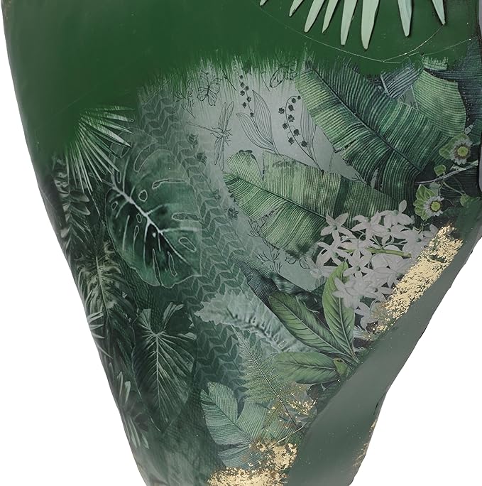 Alpine Corporation 23" Tall Outdoor Metal Cottage Farm Rooster Yard Statue, Green