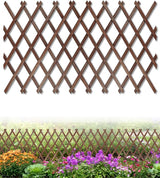 Expandable Wooden Latice Fence Panel, 1 Pack, 2.2 x 5.2 Ft Large Wood Garden Trelis for Climbing Plants, Outdoor Privacy Fence Wall for lvy Rose Vine, Patio Yard Balcony Decor