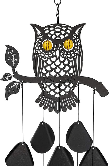 VP Home 30-inchBlack Tribal Owl Wind Chimes for Decoration, Unique Tribal Owl Windchimes Best for Outdoor Decoration Garden Decor, Yard Decor Chimes Gift for Women, Mom, Grandma, Unisex