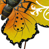 Linfevisi Metal Butterfly Garden Stakes Decor Spring Decorative Butterflies Yard Stake Lawn Ornaments Garden Decor Yard Art Decor Outdoor 18.5 Inch (Yellow)
