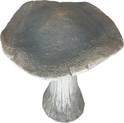 Zeckos Mushroom Statue 17 inches High, Large Magnesium Oxide Garden Sculpture, Indoor Outdoor Yard Decor, Rustic Art Accent, Weather-Resistant, Heavy Duty Decorative Ornament