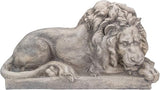22.5" Gray Lying Down Lion Outdoor Garden Statue