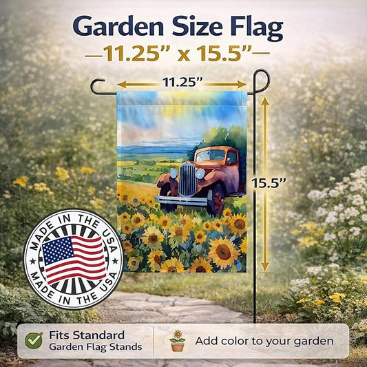 Caroline's Treasures Kansas Sunflowers in Watercolor Garden Flag Mailbox Flag Decorative Yard Flag Banner Outside Patio Artwork Yard Flower Beds, Garden Size, Multicolor