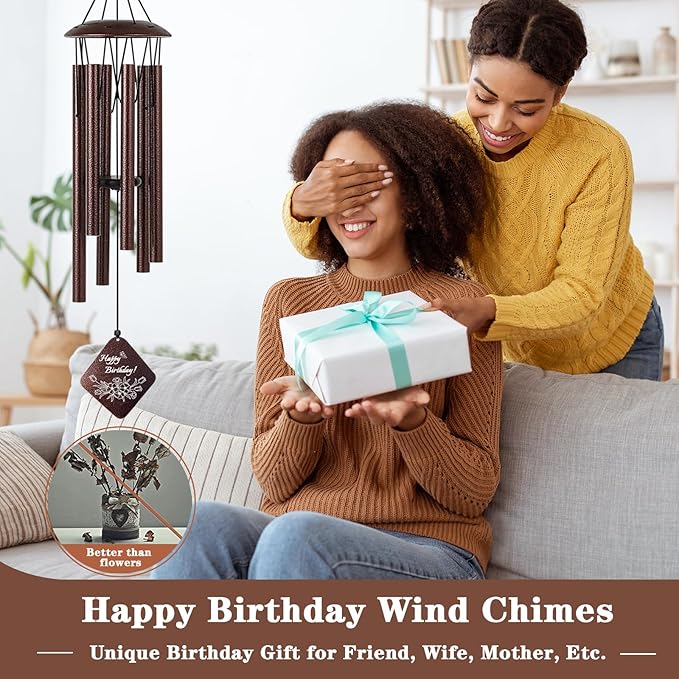 Birthday Gifts for Women Mom Sister Grandma, 32” Wind Chimes Happy Birthday Gifts Ideas for Her Bestie Coworker Friend