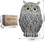 Realistic Owl Statue for Indoor & Outdoor Decoration, Effective Birds Deterrent for Garden, Patio, Yard, and Fake Owl Home Decor, Suitable for Outside Decor (Gray)