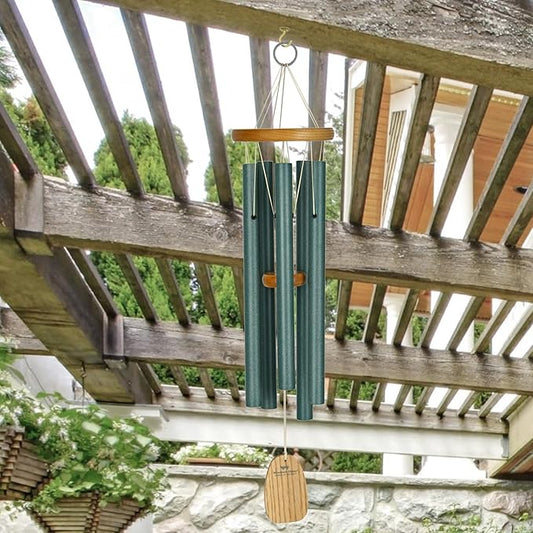 Woodstock Wind Chimes Garden Decor for Outside Outdoor Patio Decor, Front Porch Decor, (25") Chimes of Ireland Green Wind Chime, Wind Chimes for Garden (WCCI)