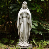 BC Catholic Immaculate Heart of Virgin Mary Statue, 24.5" H Large Holy Mother Statue for Garden, Mother Mary Outdoor Décor for Yard Patio Lawn Hallway, Catholic Gift, Handpainted by Buildclassic