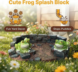 Brick Frog Statue Splash Block Gutter Downspout Garden Decor, Larger Gutter Downspout Splash Block Extensions Ornament Rain Concrete Resin Animals Diverter Accessory, Outdoor Decor Gift (13.8In)