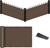 Eden's Decor Balcony Privacy Screen Brown 2'6"x 38' Cover Mesh Windscreen Weather-Resistant UV Protection for Backyard Deck, Patio, Balcony, Pool, Porch, Fence, Railing, Gardening