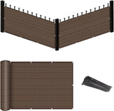 Eden's Decor Balcony Privacy Screen Brown 2'6"x 30' Cover Mesh Windscreen Weather-Resistant UV Protection for Backyard Deck, Patio, Balcony, Pool, Porch, Fence, Railing, Gardening