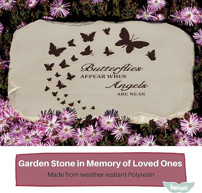 Memorial Stones for Loved Ones Outside - Memorial Garden Stones in Memory of Loved Ones Lost, Pet Memorial Stone, Garden Remembrance Stones - 10.5 x 7 x 0.5 inches, Waterproof Resin
