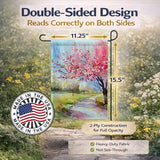 Caroline's Treasures Michigan Apple Blossoms in Watercolor Garden Flag Mailbox Flag Decorative Yard Flag Banner Outside Patio Artwork Yard Flower Beds, Garden Size, Multicolor