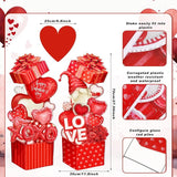 Yuntau 4 Pcs Valentine's Day Yard Signs Gnome Outdoor Sign with Stakes Valentine Red Heart Rose Gnome Lawn Gift Box for Holiday Pathway Lawn Walkway Patio Party Wedding Anniversary Decor