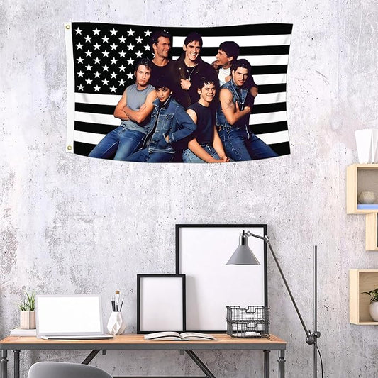 2x3 Foot The Outsiders Decorative Flag with 2 Brass Grommets for Indoor Outdoor, Double Stitched, Wall Hanging Tapestry Room Decor, College Dorm Decorations (BLACK AMERICAN, 2x3 ft)