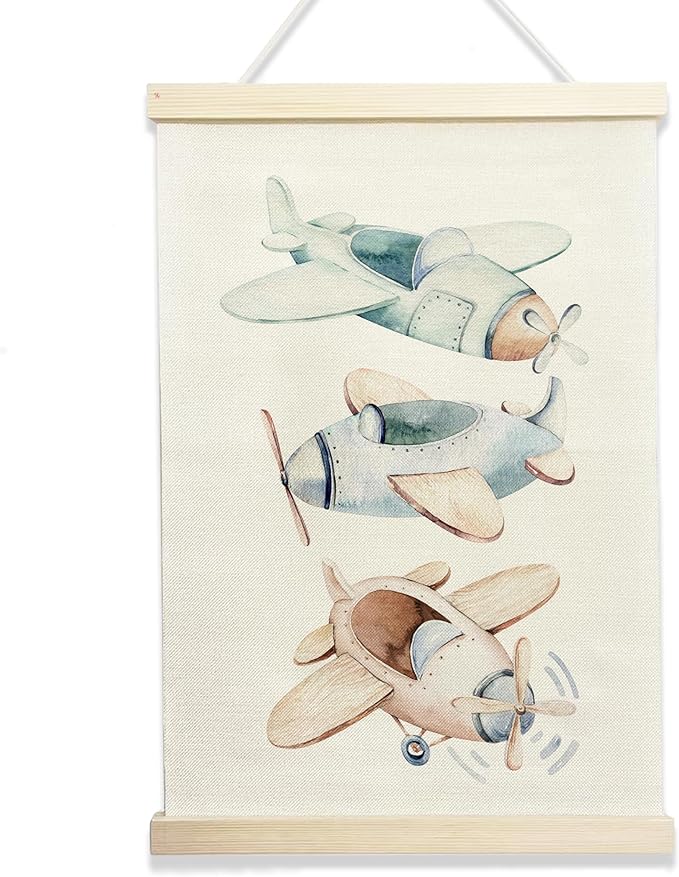 NQDWX Airplane Hanging Flag for Toddler Boys - 12x17 Inch Nursery Banner, Cute Kids Room Art, Gift for Little Pilots & Aviation Lovers. (144)