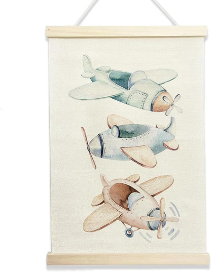 NQDWX Airplane Hanging Flag for Toddler Boys - 12x17 Inch Nursery Banner, Cute Kids Room Art, Gift for Little Pilots & Aviation Lovers. (144)