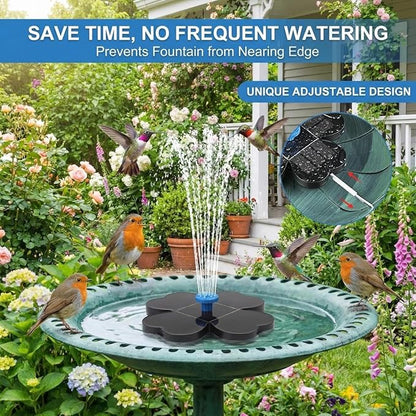 Solar Fountain Pump,Water Fountain Outdoor Garden with 8 Nozzles, for Bird Bath, Ponds, Garden and Fish Tank