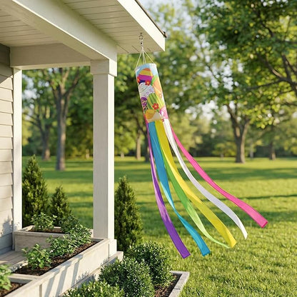 Madrona Brands Spring Easter Eggs Windsock for Outside 60-Inch | Durable Outdoor Decorative Hanging Wind Sock Flag | Yard, Garden, Patio