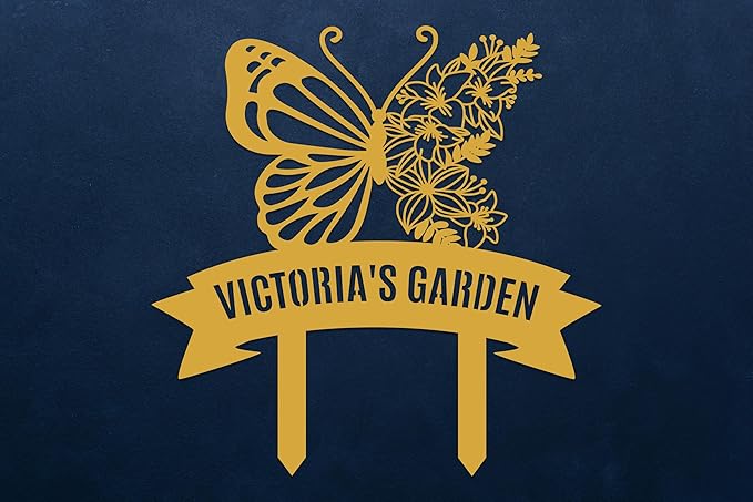 Personalized Metal Garden Sign with Stake, Custom Garden Decor for Outdoor, Custom Family Name Sign, Patio Decorations, Lawn Art, Farmhouse Decorative, Housewarming Gift (CstmDesign7)