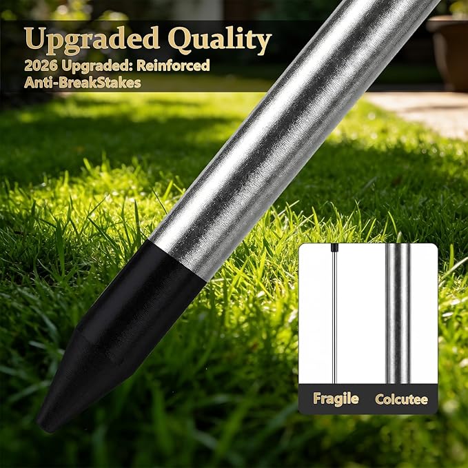 2 Pack Solar Firework Lights Outdoor, Adjustable 32" to 51" Extra Tall, Verified 200 LED Warm White Stainless Steel 3-Section Pole, 8 Modes Waterproof Starburst Garden Lights for Patio Walkway
