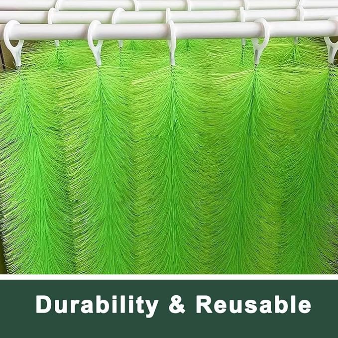 5-Pack Green Filter Brushes for Pond & Aquarium, 24 Inch x 4.7 Inch - Durable Physical Mechanical Media for Water Filtration