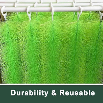 5-Pack Green Filter Brushes for Pond & Aquarium, 24 Inch x 4.7 Inch - Durable Physical Mechanical Media for Water Filtration