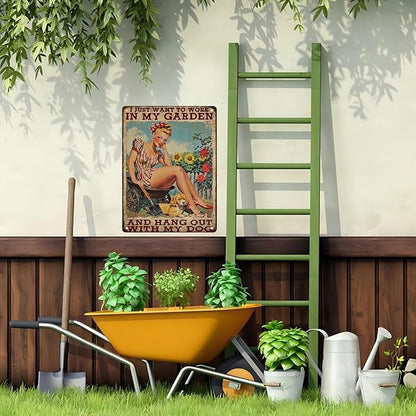 ARTWALLURE Gardening Decor Garden Sign for Yard Backyard Art Plaque Oasis Metal Sign Vintage Decor Garden Iron Painting for Greenhouse Patio Decoration 12x16inch