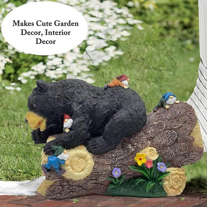 GARDEN WHISPER Bear Statue Decor, Bear Gutter Downspout Extension, Weather Resistant Resin, Outdoor Decorative
