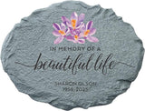 Let's Make Memories Personalized Memorial Garden Stone - Beautiful Life - Sympathy - Condolences