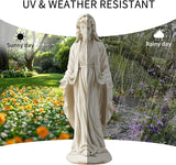 YOLENY Virgin Mary Statue Outdoor, 29.4 Inch Tall Garden Statue of Mary, All-Weather Outdoor Religious Blessed Mother Sculpture for Patio Yard Home Decor