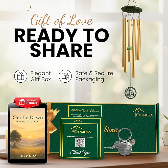 Memorial Gifts, Wind Chimes for Loss of Loved One - 36" Tree of Life, Deep Toned Windchimes Outdoors, Porch Decor, Double-Sided Engraved, loss of father gift, Wind Chimes for Outside Clearance