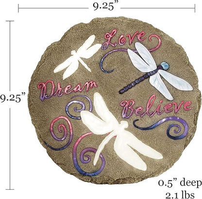 Spoontiques - Garden Décor - Dragonflies Stepping Stone - Decorative Stone for Garden