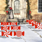 10-Piece Christmas Candy Yard Signs with Stakes Decorations – 10 Assorted Designs 14 Inches Large Peppermint and Lollipop Signs for Outdoor Garden and Lawn Holiday Party Favor