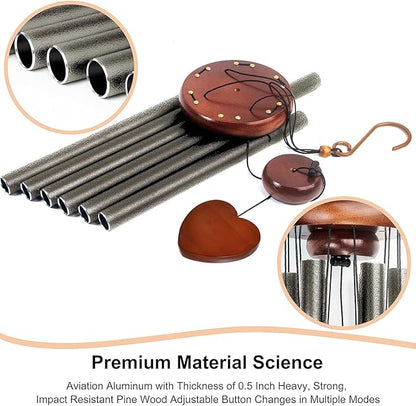 Wind Chimes for Outside, Special Copper Color Wind Chimes, 32" Large Aluminium WindChimes for Outdoor, Garden, Zen, Yard, Patio Decoration, Gift for Mom Women Loved one Neighbors(Heart Shape)