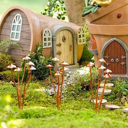 Metal Mushroom Garden Stakes Outdoor Decor Iron Mushroom Statues, Garden Decor Metal Mushrooms, Flower Pot Decoration, DIY Ornament for Patio, Lawn, Yard Plant Decorations (1)
