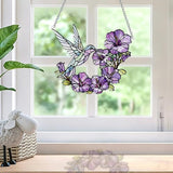 Stained Glass Sun Catchers Indoor Window, 8 in Hummingbird Suncatchers for Windows Hanging, Mother's Day Birthday Gifts for Women Men Mom Nana