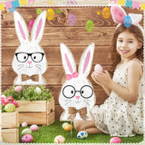 2 Pcs Easter/Spring Outdoor Decorations 16 Inch Easter Yard Signs Metal Pastel Gnome/Rustic Bunny/Lavender Garden Stakes for Home Outside Pathway Lawn Backyard Patio Farmhouse Party Decor(Rabbit)
