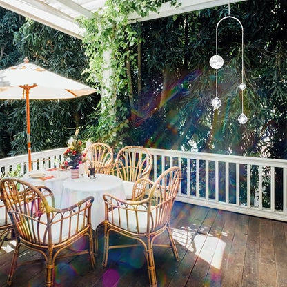 Crystal Suncatcher Rainbow Maker for Windows, Hanging Prism Sun Catcher Creates Stunning Colorful Rainbows, Perfect Home Garden Patio Indoor Outdoor Decor, Gifts for Mom Women