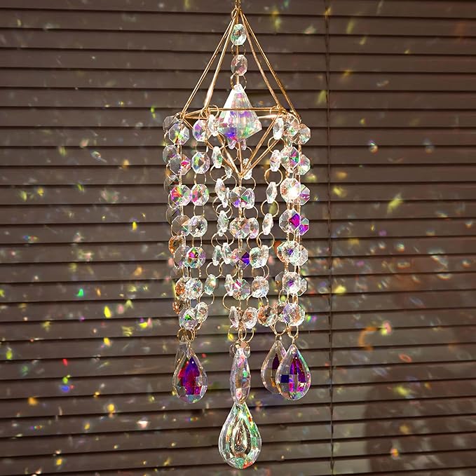 Crystal Wind Chime Light Catcher Suitable for Window Hanging Suitable for Home Indoor and Outdoor Garden Decoration Light Catcher (Small)