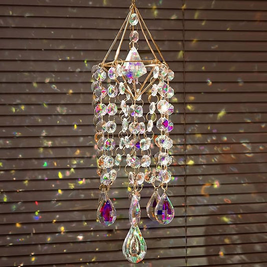 Crystal Wind Chime Light Catcher Suitable for Window Hanging Suitable for Home Indoor and Outdoor Garden Decoration Light Catcher (Small)
