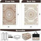 Pauwer Waterproof Outdoor Rug 6x9, Reversible Plastic Straw Patio Camping Rug, Indoor Outdoor RV Mat Carpet for Deck, Camper, Porch, Balcony, Backyard, Picnic, Boho Brown