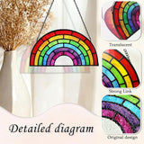Stained Glass Window Hanging, Rainbow Suncatcher Valentines Day Gifts for Friend Women and Men, Rainbow Glass Hanging Ornaments, Ideal Gifts