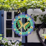 Bnesi Butterfly Wind Spinner Novel Butterfly Gifts for Women Metal Hanging Wind Spinner Butterfly Decor Metal Bird Wind Chimes Butterfly House Yard Art Garden Decor (Butterfly-B)