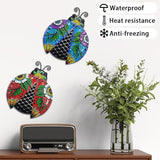 John's Studio 2Pcs Metal Ladybug Wall Decor Outdoor Garden Hanging Art Sculptures Home Ocean Theme Decorations for Kitchen Bathroom and Pool
