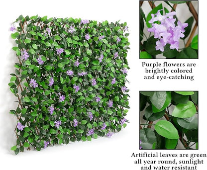 DOEWORKS Expandable Fence Privacy Screen for Balcony Patio Outdoor, 2PCS Faux Ivy Fencing Panel for Backdrop Garden Backyard Home Decorations