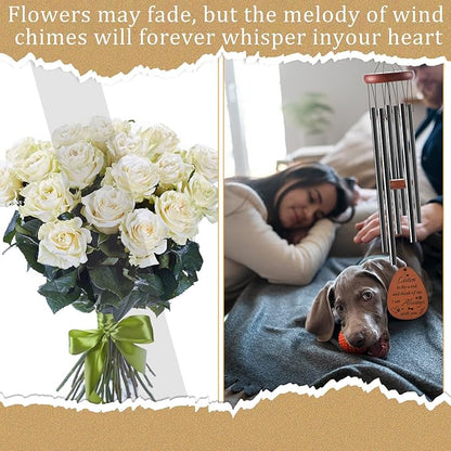 Pet Memorial Gifts for Dogs - Dog Memorial Gifts for Loss of Dog Mum Owner, Sympathy Wind Chimes for Outside, Pet Passing Away Bereavement Remembrance Present, Garden Patio Porch Yard Decor