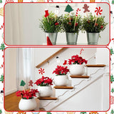 6 Pcs Wooden Christmas Garden Stakes Yard Decoration Front Yard Art Stick Flower Sticks Holiday Supplies for Christmas Indoor and Outdoor Lawn Path Terrace Flower Pots Theme Event Party