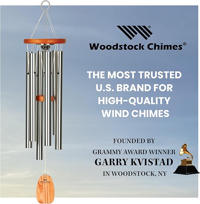 Woodstock Chimes Signature Collection Woodstock Memorial Chime 24'' Amazing Grace Wind Chime Inspirational and Memorial Wind Chimes for Outdoor, Patio, Home or Garden Décor Sympathy Bereavement (AGMU)